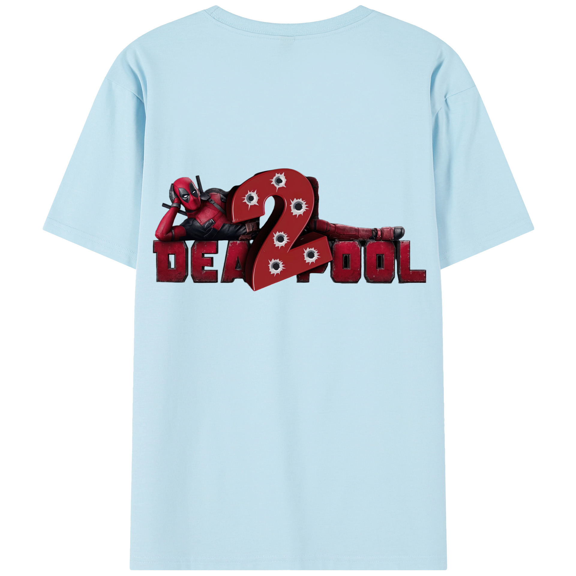 （画像用） Deadpool デッドプール 綿100％半袖Tシャツ（背面プリント）